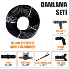 Defne Store Delikli 100 Metre Damla Sulama Sistemi Damlama Borusu ve Ek Parçaları Bahçe Ağaç Fidan Sebze Sulama Ekipmanları Damlama Hortumu