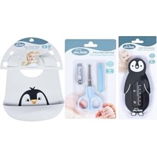 Defne Store Bebek Bakım Seti(Tırnak Makası Seti+Silikon Önlük+Banyo Derecesi) Grimavisiyah SV507-01-25