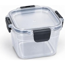 Defne Store Şeffaf Contalı Kilitli Erzak Saklama Kabı, Sızdırmaz Kapaklı Pp Plastik Gıda Kutusu, Bakliyat, Makarna, Pirinç, Un ve Şeker Kabı, Bpa Içermez, Mutfak Dolap Içi Kiler Düzenleyici (500 Ml)