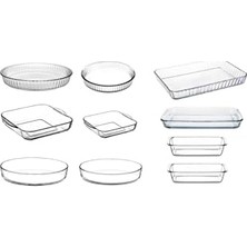Defne Store Kitchenboost Borcam Tepsi Seti - 10 Parça Paşabahçe Borcam Tepsi Çeyiz Seti Takımı Full Set