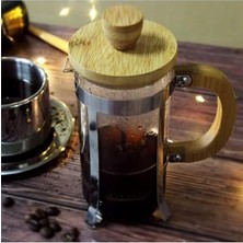 Defne Store Ahşap Detaylı 350 ml Cam French Press