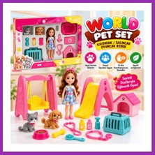 Salmore ENF-39188 World Pet Set Kaydırak/salıncak Oyuncak Bebek Bty