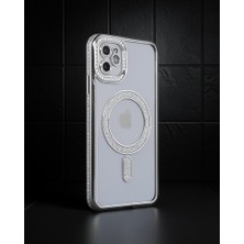 TeknoKapsül Apple İphone 11 Kılıf Joke Simli Magneticsafe Kılıf - Gümüş