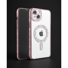 TeknoKapsül Apple İphone 15 Kılıf Joke Simli Magneticsafe Kılıf - Pembe