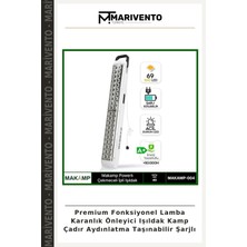 Premium Fonksiyonel Lamba Karanlık Önleyici Işıldak Kamp Çadır Aydınlatma Taşınabilir Şarjlı