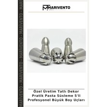 Özel Üretim Tatlı Dekor Pratik Pasta Süsleme 5'li Profesyonel Büyük Boy Uçları