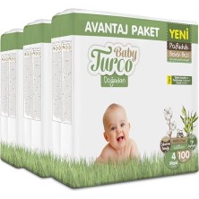 Defne Store Bebek Bezi, Baby Turco Doğadan Mega Avantaj Paketi Pofuduk 4 Numara Maxi 300 Adet