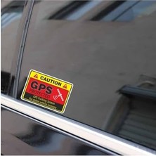 Defne Store 4x Uyarı Araba Sticker Dikkat Gps Takip Sistemi Etiketi