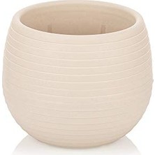 Defne Store ES01 Elvan Kaktüs, Sukulent Saksısı Tabaklı 6,2 Cm, 130 Mililitre Kirli Beyaz