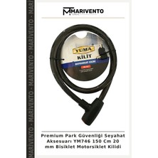 Premium Park Güvenliği Seyahat Aksesuarı YM746 150 cm 20 mm Bisiklet Motorsiklet Kilidi