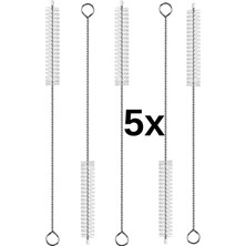 Defne Store 5 Adet Pipet Temizleme Fırçası - Cam Pipet Fırçası - Bambu Pipet Fırçası - Metal Pipet Fırçası