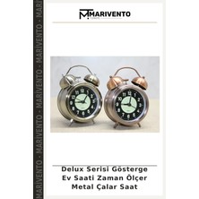 Delux Serisi Gösterge Ev Saati Zaman Ölçer Metal Çalar Saat