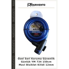 Özel Seri Koruma Güvenlik Günlük Ym 734 150CM Mavi Bisiklet Kilidi 12MM