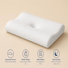 Defne Store Yüzüstü Uyku Yastığı – Nefes Alabilen Ergonomik Çift Taraflı Visco Yastık