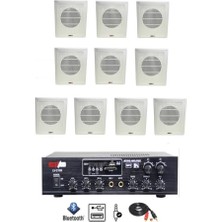 Defne Store Eko Paket-5 Anfi ve Duvar Tipi Hoparlör Ses Sistemi Paketi, LV-2100, Bluetooth, Usb, 2X100 W