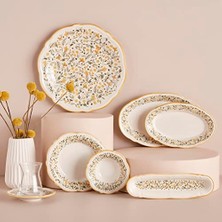 Defne Store Loren Stoneware 26 Parça 6 Kişilik Kahvaltı Takımı Sarı