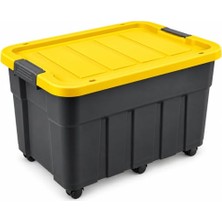 Defne Store Saklama Kutusu, Tekerlekli Premium Kapaklı Plastik, 60 L