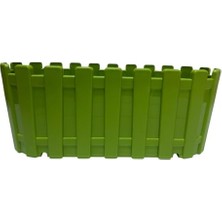 Defne Store Plastik Balkon Saksısı, Dikdörtgen, Yeşil, Çit Desenli, Iç ve Dış Mekan Kullanımı Için 28X12