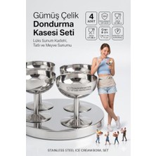 Defne Store Heidi Serisi 4'lü Paslanmaz Çelik Lüks Dondurma ve Sunum Kasesi Seti 7.5 cm 722887