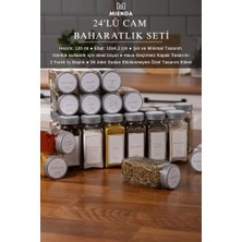 Defne Store 24'lü Baharatlık Seti, 120 Ml, Gümüş Kapaklı, Beyaz Etiketli Standsız Takım