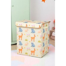 Defne Store Animals Büyük Kapaklı Kutu, 40 x 50 Cm, Saklama Kutusu, Oyuncak Organizer