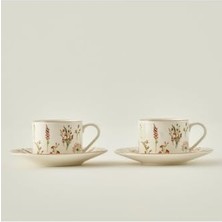Defne Store Flores Porselen 2'li Çay Fincanı Seti (180 Cc)