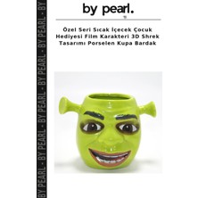 Özel Seri Sıcak Içecek Çocuk Hediyesi Film Karakteri 3D Shrek Tasarımı Porselen Kupa Bardak