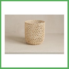 Astraltech 3D Baskı Delikli Organik Desenli Kalemlik ve Çok Amaçlı Organizer Fırçalık Masaüstü Saklama Kabı - Krem Bezoss