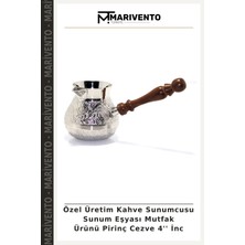 Özel Üretim Kahve Sunumcusu Sunum Eşyası Mutfak Ürünü Pirinç Cezve 4'' Inc