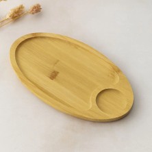 Yakup Tokatlı Moda Tm Bambu Oval 2 Bölmeli Mini Servis Tepsisi 25X14X1.4 cm