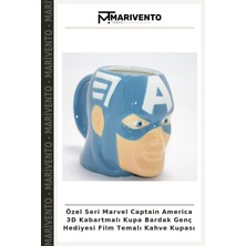 Özel Seri Marvel Captain America 3D Kabartmalı Kupa Bardak Genç Hediyesi Film Temalı Kahve Kupası