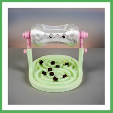Astraltech 3D Baskı Labirentli Köpek ve Kedi Zeka Oyuncağı Dönen Ödül Silindirli Yavaş Yeme Aktivite - Yeşil Şeffaf Bezoss