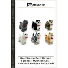 Özel Üretim Evcil Hayvan Eğlenceli Oyuncak Sesli Hareketli Yürüyen Peluş Kedi