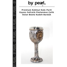 Premium Kokteyl Kabı Parti Eşyası Sofralık Paslanmaz Çelik Aslan Büstü Kadeh Bardak