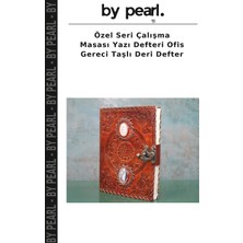 Özel Seri Çalışma Masası Yazı Defteri Ofis Gereci Taşlı Deri Defter