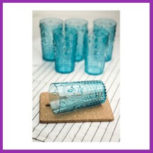 Salmore Akrilik Aquamarin 6'lı Uzun Bardak & Su Meşrubat Bardağı 750 ml ( Büyük Boy & Cam Değildir ) Bty