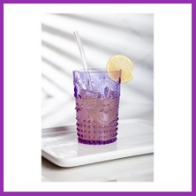 Salmore Akrilik Mor Kısa Bardak & Su Meşrubat Kahve Yanı Bardağı 400 ml ( Cam Değildir ) Bty
