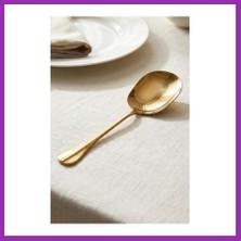 Salmore Gold Büyük Boy Paslanmaz Çelik Servis Kaşığı & Profesyonel Sunum Gereci 25 cm Bty