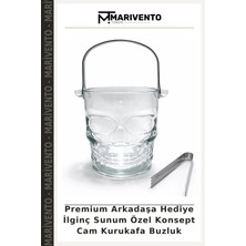 Premium Arkadaşa Hediye Ilginç Sunum Özel Konsept Cam Kurukafa Buzluk