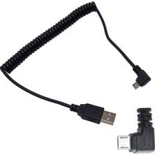 Keepro 1 Metre 90 Derece Micro USB Spiral Kablo