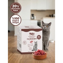 Nicky Yetişkin Kediler Için Kuzu Et Parçalı Et Püresi 85GR*20
