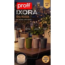 proff Ixora 4'lü Masaüstü Oto Kokusuz Küllük Seti - Devrilmez Bardaklık Uyumlu Araç Küllüğü