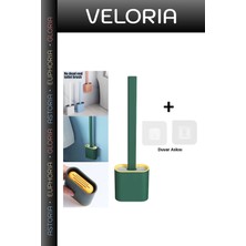 Veloria Özel Seri Banyo Aracı Ev Gereci Duvara Monte Fırça Silikon Klozet Fırçası
