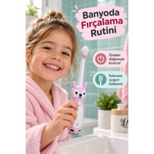 Sungur's Store Elektrikli Diş Fırçası Pembe Figürlü Değiştirilebilir Başlıklı