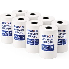 Astraltech Bezos 80X20 mm Adisyon Termal Rulo 10 Paket (100 Adet) Bezoss