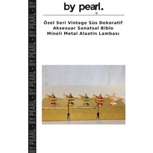 Özel Seri Vintage Süs Dekoratif Aksesuar Sanatsal Biblo Mineli Metal Alaatin Lambası