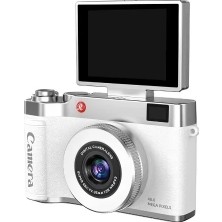 Yakup Tokatlı Moda Tm 4K Çantalı Dijital Retro Video Kamera 48MP 16X Zoom Işıklı (32GB) Kart Dijital Fotoğraf Makinesi Beyaz