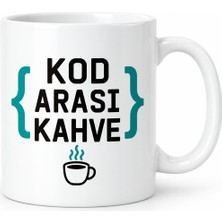 Astraltech Kod Arası Kahve Tasarımlı Porselen Kupa - Model 323 Bezoss
