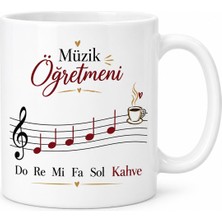 Astraltech Müzik Öğretmeni: Do Re Mi Fa Sol Kahve Tasarımlı Porselen Kupa - Model 412 Bezoss