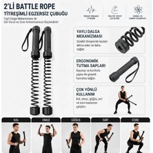 Yakup Tokatlı Moda Tm 2&amp;apos;li Battle Rope Titreşimli Egzersiz Çubuğu, Yaylı Dalga Mekanizmalı Kol, Omuz, Göğüs, Sırt ve Core Antrenman Aleti